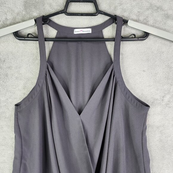Womens Gray Dainty Hooligan Wrap Front Cami Tank Top V Neck Size L - Picture 4 of 13